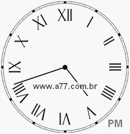 Relógio com Número Romano Marcando 16h42min