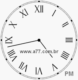 Relógio com Número Romano Marcando 16h43min