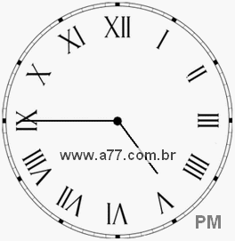 Relógio com Número Romano Marcando 16h45min