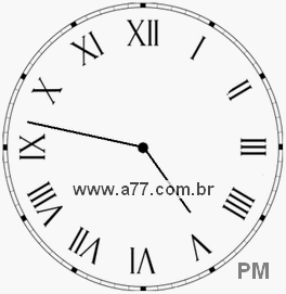 Relógio com Número Romano Marcando 16h47min