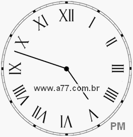 Relógio com Número Romano Marcando 16h48min