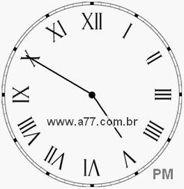 Relógio com Número Romano Marcando 16h50min