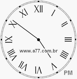 Relógio com Número Romano Marcando 16h51min