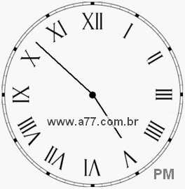 Relógio com Número Romano Marcando 16h52min