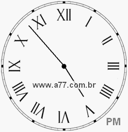 Relógio com Número Romano Marcando 16h53min