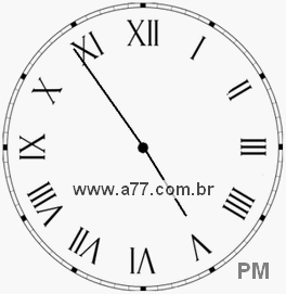 Relógio com Número Romano Marcando 16h54min