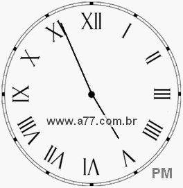 Relógio com Número Romano Marcando 16h56min