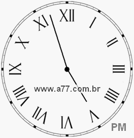 Relógio com Número Romano Marcando 16h57min