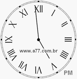 Relógio com Número Romano Marcando 16h59min