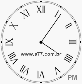 Relógio com Número Romano Marcando 16h6min