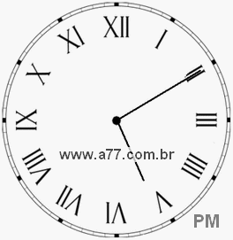 Relógio com Número Romano Marcando 17h10min
