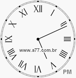 Relógio com Número Romano Marcando 17h11min