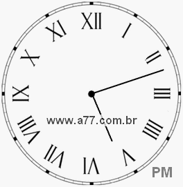 Relógio com Número Romano Marcando 17h12min