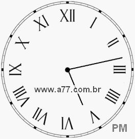 Relógio com Número Romano Marcando 17h13min