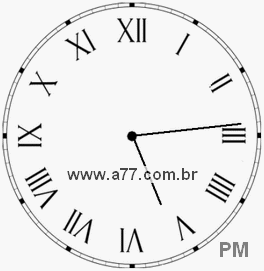 Relógio com Número Romano Marcando 17h14min