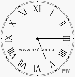 Relógio com Número Romano Marcando 17h15min