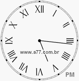 Relógio com Número Romano Marcando 17h16min