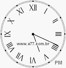 Relógio com Número Romano Marcando 17h19min