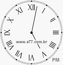 Relógio com Número Romano Marcando 17h2min