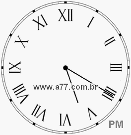 Relógio com Número Romano Marcando 17h20min