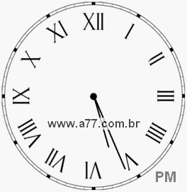 Relógio com Número Romano Marcando 17h26min