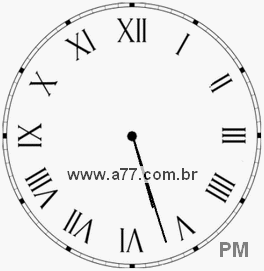 Relógio com Número Romano Marcando 17h27min