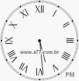 Relógio com Número Romano Marcando 17h29min