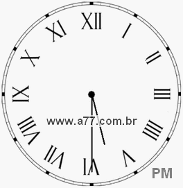 Relógio com Número Romano Marcando 17h30min