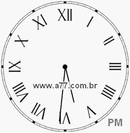 Relógio com Número Romano Marcando 17h31min