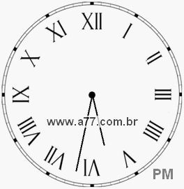 Relógio com Número Romano Marcando 17h32min