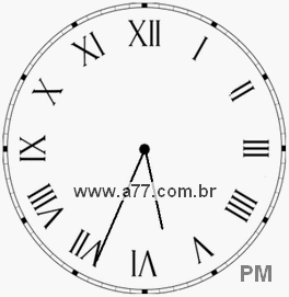 Relógio com Número Romano Marcando 17h34min