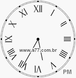 Relógio com Número Romano Marcando 17h35min