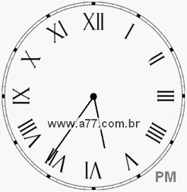 Relógio com Número Romano Marcando 17h36min