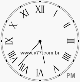 Relógio com Número Romano Marcando 17h37min