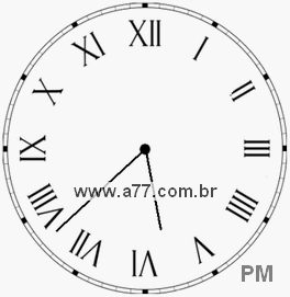 Relógio com Número Romano Marcando 17h38min