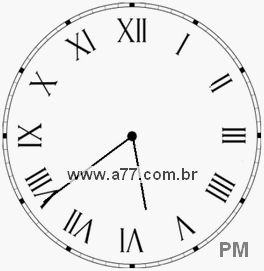 Relógio com Número Romano Marcando 17h39min