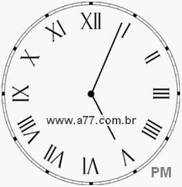 Relógio com Número Romano Marcando 17h4min