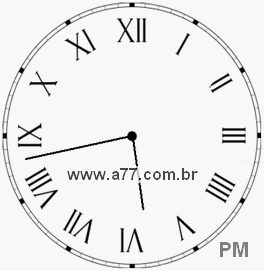 Relógio com Número Romano Marcando 17h43min