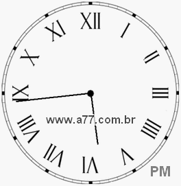Relógio com Número Romano Marcando 17h44min