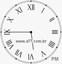 Relógio com Número Romano Marcando 17h45min