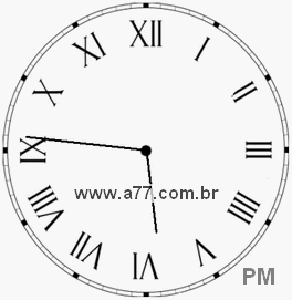 Relógio com Número Romano Marcando 17h46min