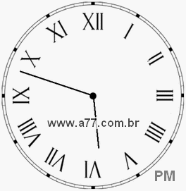 Relógio com Número Romano Marcando 17h48min