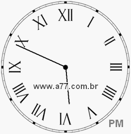 Relógio com Número Romano Marcando 17h49min