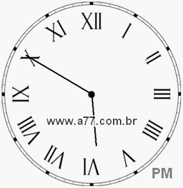 Relógio com Número Romano Marcando 17h50min