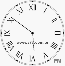 Relógio com Número Romano Marcando 17h51min