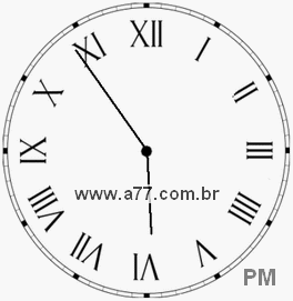 Relógio com Número Romano Marcando 17h54min