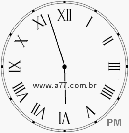 Relógio com Número Romano Marcando 17h57min