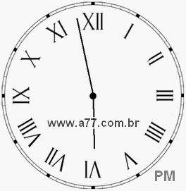 Relógio com Número Romano Marcando 17h58min