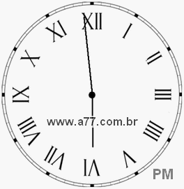 Relógio com Número Romano Marcando 17h59min