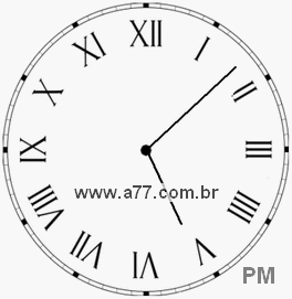 Relógio com Número Romano Marcando 17h8min